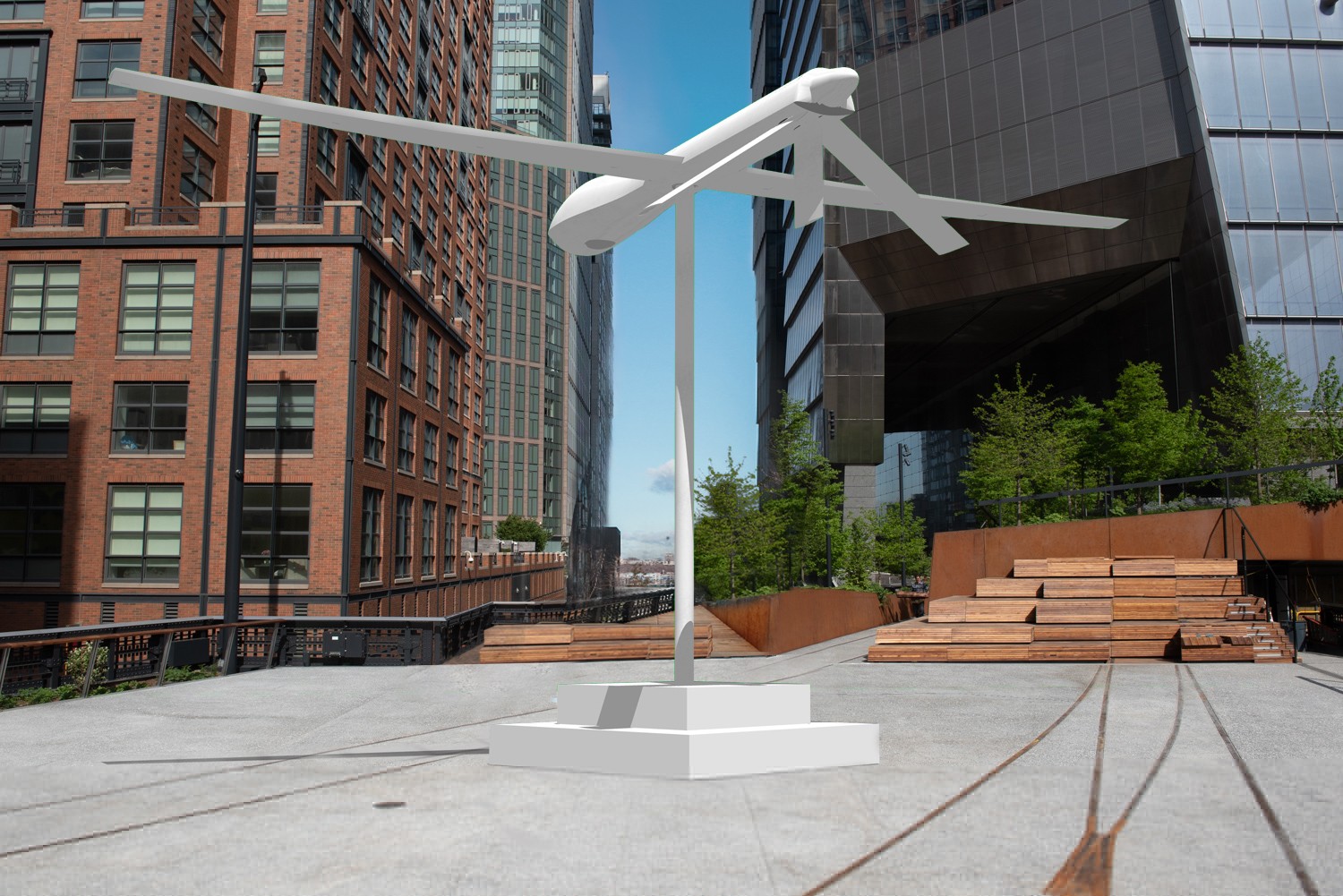 В Нью-Йорке появилась скульптура беспилотнику Predator