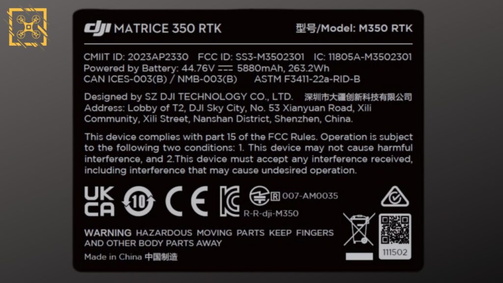 Информационный стикер M350 RTK