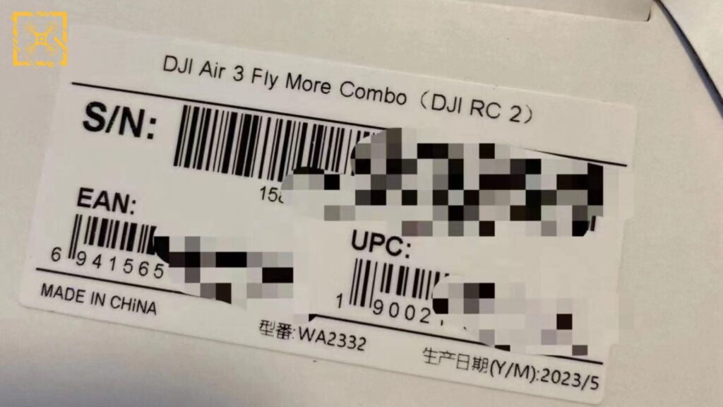 Информационная наклейка c датой начала производства DJI Air 3